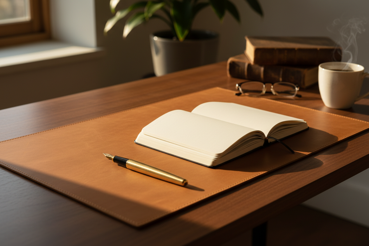 The Upgrade Pick: Harber London Leather Desk Mat